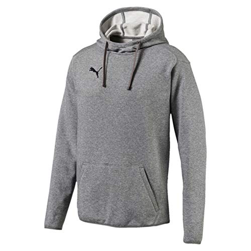 Puma Liga Casuals Hoody, Sudadera con Capucha para Hombre, Gris (Medium Gray Heather/Black), XL