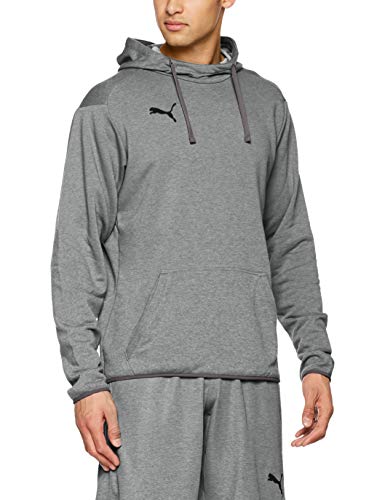 Puma Liga Casuals Hoody, Sudadera con Capucha para Hombre, Gris (Medium Gray Heather/Black), XL