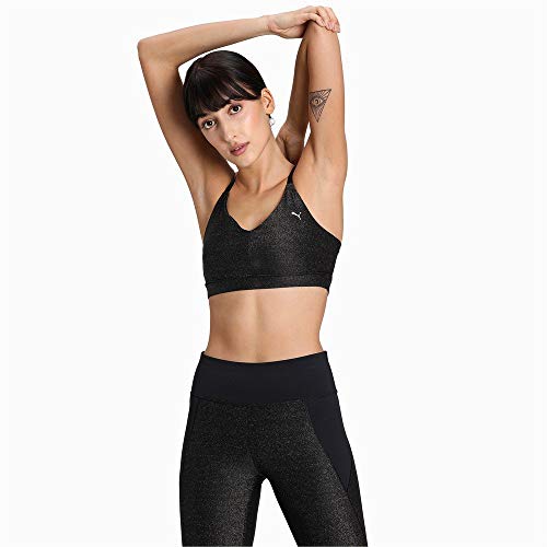PUMA Low Impact Metallic Strappy Bra Sujetador Deportivo, Mujer, Black, M PUMA Low Impact Metallic Strappy Bra Sujetador Deportivo, Mujer, Black, M