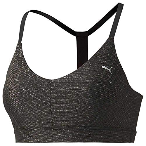 PUMA Low Impact Metallic Strappy Bra Sujetador Deportivo, Mujer, Black, M