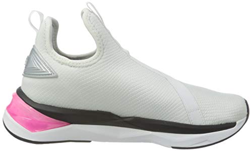 PUMA LQDCELL Shatter Mid WNS, Zapatillas de Gimnasio Mujer, Blanco White Black/Luminous Pink, 39 EU