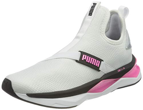 PUMA LQDCELL Shatter Mid WNS, Zapatillas de Gimnasio Mujer, Blanco White Black/Luminous Pink, 39 EU