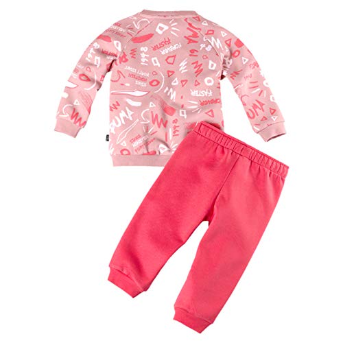 PUMA Minicats AOP Crew Jogger FL Chándal, Unisex niños, Bridal Rose, 98