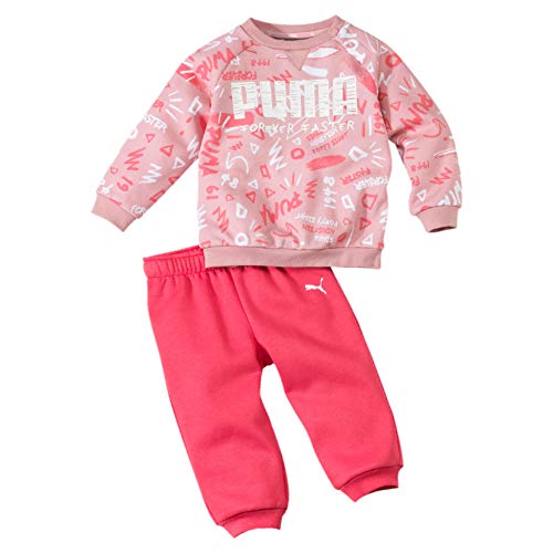 PUMA Minicats AOP Crew Jogger FL Chándal, Unisex niños, Bridal Rose, 98