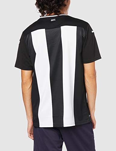 PUMA NUFC Home Shirt Replica SS with Sponsor Maillot, Hombre, White Black, S