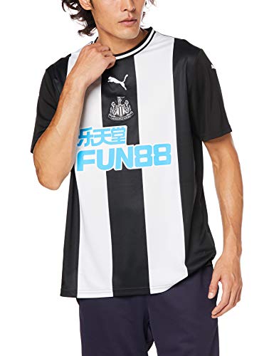 PUMA NUFC Home Shirt Replica SS with Sponsor Maillot, Hombre, White Black, S