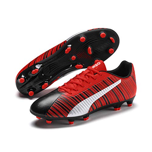 PUMA One 5.4 FG/AG, Botas de fútbol para Hombre, Black-Nrgy Red Aged Silver, 39 EU