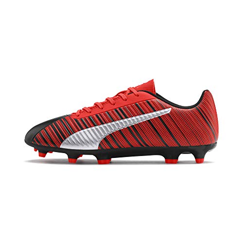 PUMA One 5.4 FG/AG, Botas de fútbol para Hombre, Black-Nrgy Red Aged Silver, 39 EU