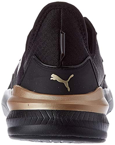 PUMA Platinum Metallic Wns, Zapatillas de Gimnasio Mujer, Negro Black/Gold, 39 EU