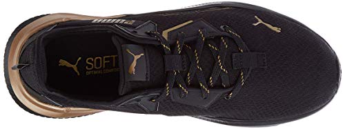 PUMA Platinum Metallic Wns, Zapatillas de Gimnasio Mujer, Negro Black/Gold, 39 EU