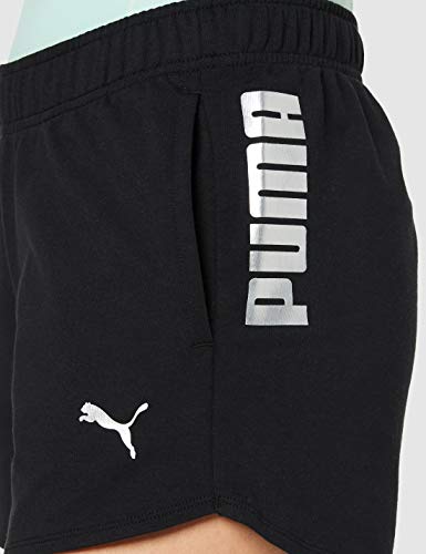 PUMA Rtg 3` Shorts Pantalones Cortos, Mujer, Black, M
