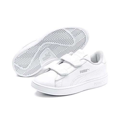 PUMA Smash V2 L V PS, Zapatillas Unisex niños, Blanco White White, 35 EU