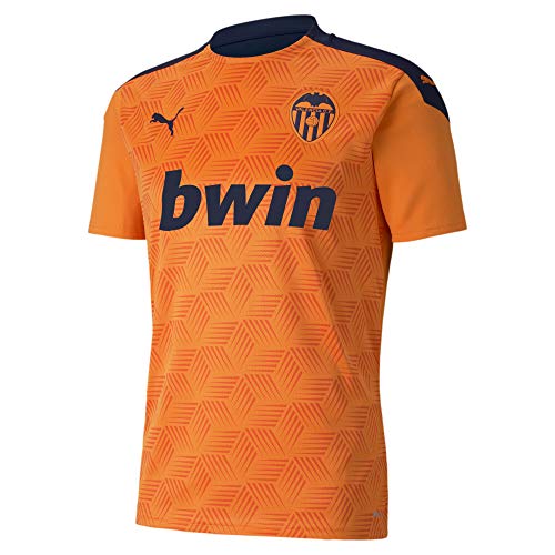 PUMA Valencia CF Temporada 2020/21-Away Shirt Replica PE Camiseta Segunda Equipación, Unisex, Vibrant Orange/Peacoat, L
