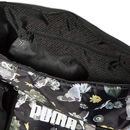 PUMA WMN Core Seasonal Duffle Bag Bolsa Deporte, Mujer, Black/AOP, OSFA