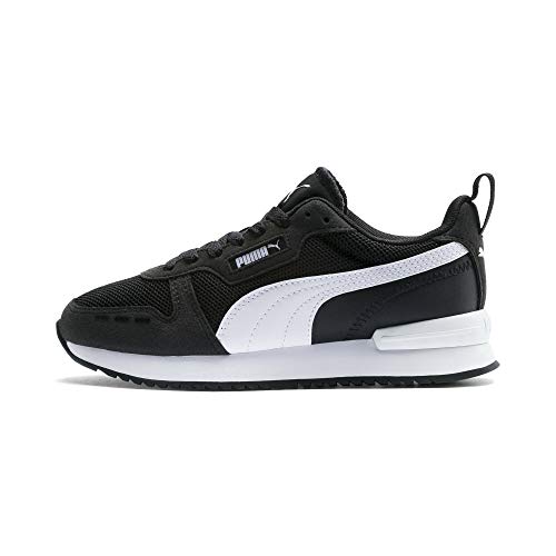 PUMA - Zapatillas R78 JR para niños, Negro y blanco, 38,5 LA UE