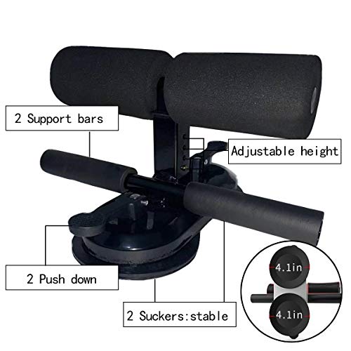 PUNCIA Barra ajustable para sentarse con dispositivo portátil auxiliar para el piso de la barra abdominal entrenador de la base del abdomen con succión para sentarse equipo de herramienta de fitness PUNCIA Barra ajustable para sentarse con dispositivo portátil auxiliar para el piso de la barra abdominal entrenador de la base del abdomen con succión para sentarse equipo de herramienta de fitness