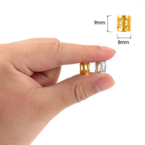 Puños de pelo con clip de metal para trenzar el cabello con rastas de aluminio de cristal joyería de resorte para decoración del cabello aros trenzados para accesorios para el cabello 200pcs Puños de pelo con clip de metal para trenzar el cabello con rastas de aluminio de cristal joyería de resorte para decoración del cabello aros trenzados para accesorios para el cabello 200pcs