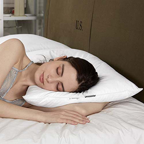 puredown Pack de 2 Almohadas de Pluma y Plumón Lavable a Máquina Soporte Firme Anti-ácaros Antipolvo 50x76cm puredown Pack de 2 Almohadas de Pluma y Plumón Lavable a Máquina Soporte Firme Anti-ácaros Antipolvo 50x76cm