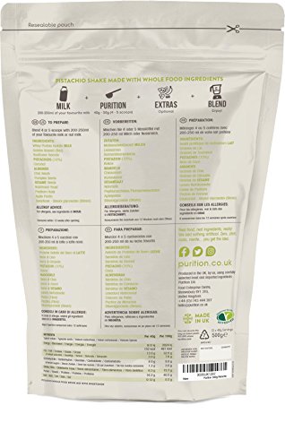 Purition Batido de proteínas de Pistacho (500g). Batido para el desayuno