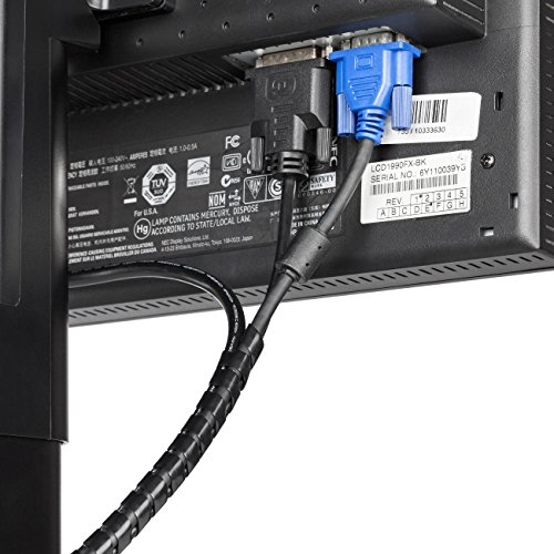 Purovi® Organizador de Cables en Espiral | Longitud 10 m | Tubo Protector Flexible | Diámetro 6-60 mm | Negro Purovi® Organizador de Cables en Espiral | Longitud 10 m | Tubo Protector Flexible | Diámetro 6-60 mm | Negro