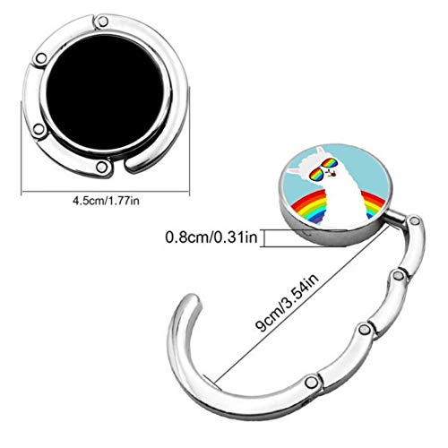 Purse Hook Foldable Alpaca Llama Animal Face Rainbow Glassess Folding Handbag Table Hanger-Bag Hanger Collection-Desk Hooks For Purse Purse Hook Foldable Alpaca Llama Animal Face Rainbow Glassess Folding Handbag Table Hanger-Bag Hanger Collection-Desk Hooks For Purse