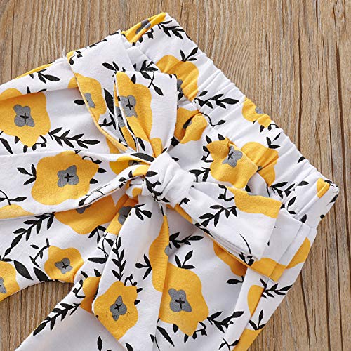 puseky Baby Little Miss Sassy - Conjunto de ropa de manga larga con volantes y pantalones florales - amarillo - 0-6 meses puseky Baby Little Miss Sassy - Conjunto de ropa de manga larga con volantes y pantalones florales - amarillo - 0-6 meses
