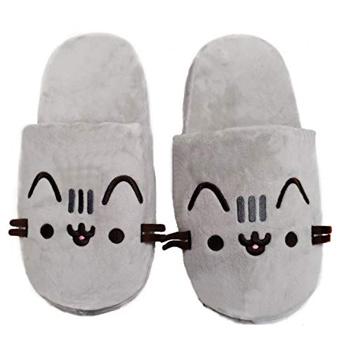 Pusheen Slippers-Slide on, S/M Unisex Adulto, Gris 001, 39 EU