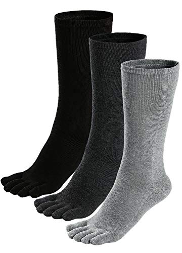 PUTUO Calcetines con Cinco Dedos Hombres Calcetines de Deportes de Algodón, Calcetines Dedos Hombre, EU39-45, 3 pares