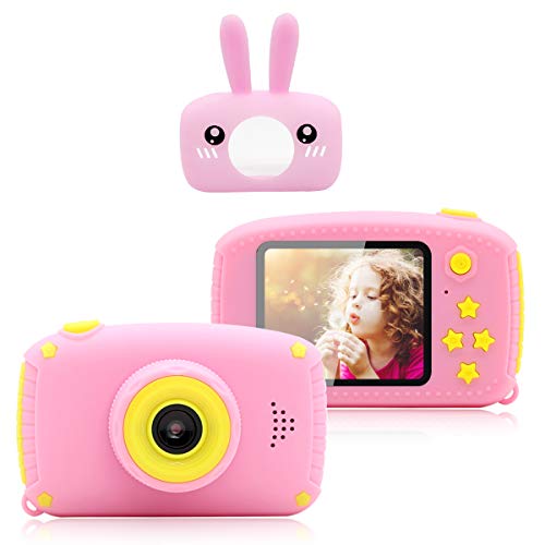 PUZ TOY Mini cámara Fotos Infantil Juguetes niños 3-10 años HD 1080P cuelga facil cámara Fotos Digital niñas A Prueba de Golpes Digital Video Cámara Infantil Regalos para niñas Manualidades