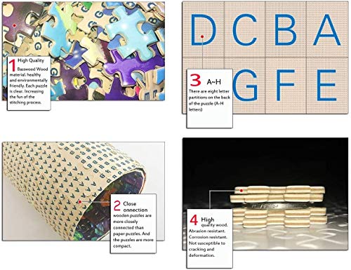 Puzzle 1.500 piezas, Rompecabezas de encastre de Madera, Puzzle Panorama, Obra de Arte de Juego de Rompecabezas para Adultos, Silueta del atardecer