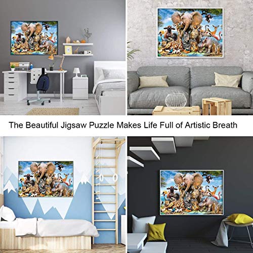 Puzzle 1.500 piezas, Rompecabezas de encastre de Madera, Puzzle Panorama, Obra de Arte de Juego de Rompecabezas para Adultos, Silueta del atardecer