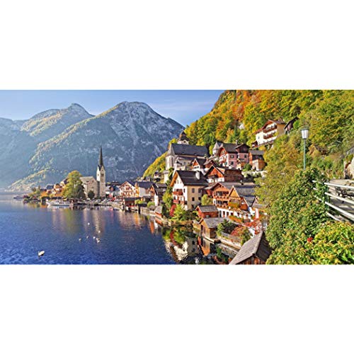 Puzzler 4000 Piezas Rompecabezas Regalos De Papel Paisaje De Hallstatt, Austria Para El Día De La Familia Y Los Amigos Regalos Creativos Descompresión Para Adultos Intelig(Color:4000 pc,Size:138*68cm)