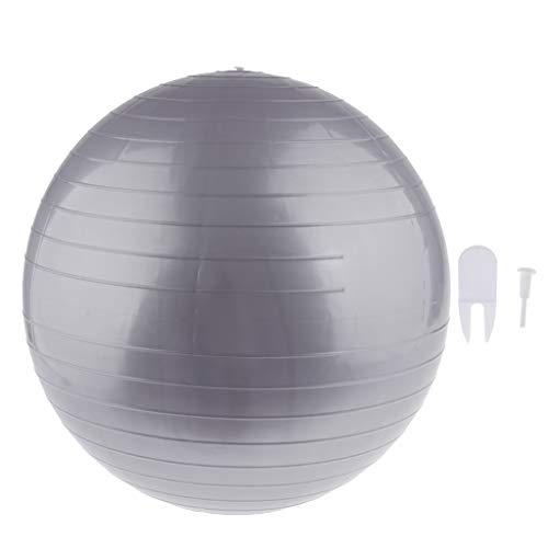 PVC Yoga Ball Ejercicio Fitness Balance Ball Air Plug Anti Explosión - Plata