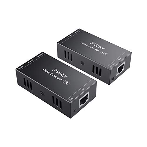 PW-HT202P(POC) HDMI Extender Extensor 165ft/50m Sin Comprimir Solo Cat6 Transmision sobre Soporte De Full HD 1080P 3D EDID uno Power Supply (UTP+RJ45+Transmisor+Receptor)