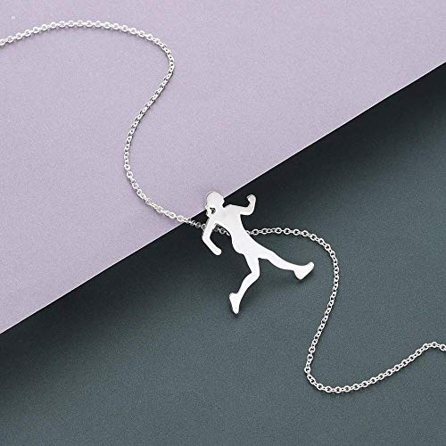 pyongjie Collar de Corredor para Hombre, Figura Corporal, Atleta Deportivo, para Caminar, para Correr, Collar con Colgante de Silueta Wen para Correr pyongjie Collar de Corredor para Hombre, Figura Corporal, Atleta Deportivo, para Caminar, para Correr, Collar con Colgante de Silueta Wen para Correr