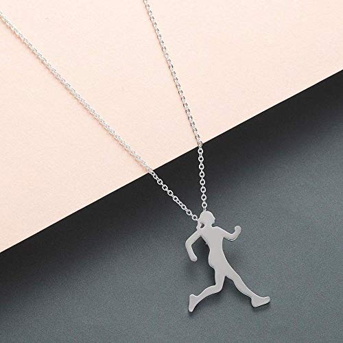 pyongjie Collar de Corredor para Hombre, Figura Corporal, Atleta Deportivo, para Caminar, para Correr, Collar con Colgante de Silueta Wen para Correr pyongjie Collar de Corredor para Hombre, Figura Corporal, Atleta Deportivo, para Caminar, para Correr, Collar con Colgante de Silueta Wen para Correr