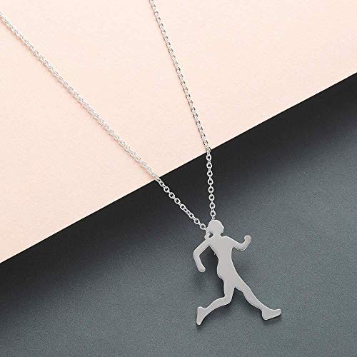 pyongjie Collar de Corredor para Hombre, Figura Corporal, Atleta Deportivo, para Caminar, para Correr, Collar con Colgante de Silueta Wen para Correr pyongjie Collar de Corredor para Hombre, Figura Corporal, Atleta Deportivo, para Caminar, para Correr, Collar con Colgante de Silueta Wen para Correr