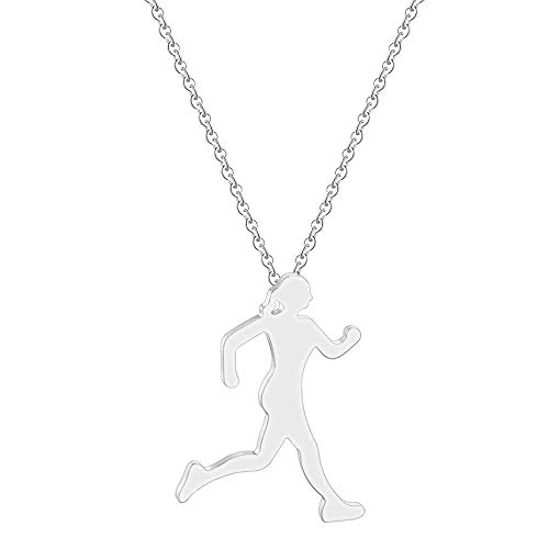 pyongjie Collar de Corredor para Hombre, Figura Corporal, Atleta Deportivo, para Caminar, para Correr, Collar con Colgante de Silueta Wen para Correr pyongjie Collar de Corredor para Hombre, Figura Corporal, Atleta Deportivo, para Caminar, para Correr, Collar con Colgante de Silueta Wen para Correr