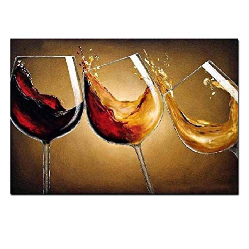 PYROJEWEL Pintura de Vino de Baile de Estilo Europeo sobre Lienzo, póster de Copa de Vino Tinto, Impresiones, Pintura sobre Lienzo, Comedor, decoración del hogar, 50x70cm sin Marco