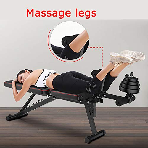 PYXZQW Conjunto de Soporte de Banco de Pesas Ajustable, Barra de Levantamiento de Pesas, Equipo de Gimnasio, Ejercicio, inclinación Ajustable, Barra de Fitness, Entrenamiento con Mancuernas