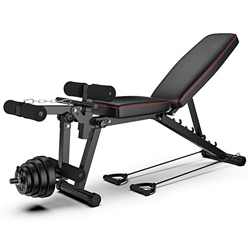 PYXZQW Conjunto de Soporte de Banco de Pesas Ajustable, Barra de Levantamiento de Pesas, Equipo de Gimnasio, Ejercicio, inclinación Ajustable, Barra de Fitness, Entrenamiento con Mancuernas