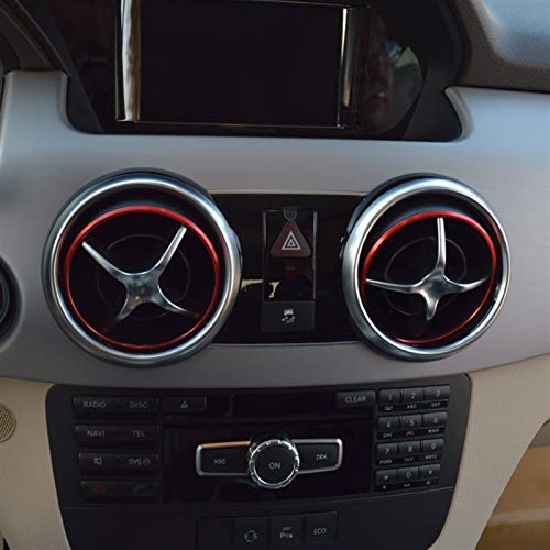 QAIK Coche AC Vent Anillo De La Moldura Pegatinas En Forma For El Mercedes Benz SLK R172 SLC SLK200 SLC250d SL500 AMG SLC43 Condición De Salida De Aire Cubierta Decorar (Color Name : SL SLC SLK Red)