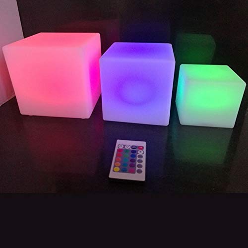 QAZX LED impermeable cúbico dormitorio decoración del hogar luz de la noche for niños Mesita de luz de la lámpara de interior y al aire libre recargable que cambia de color Mood Lights con control rem