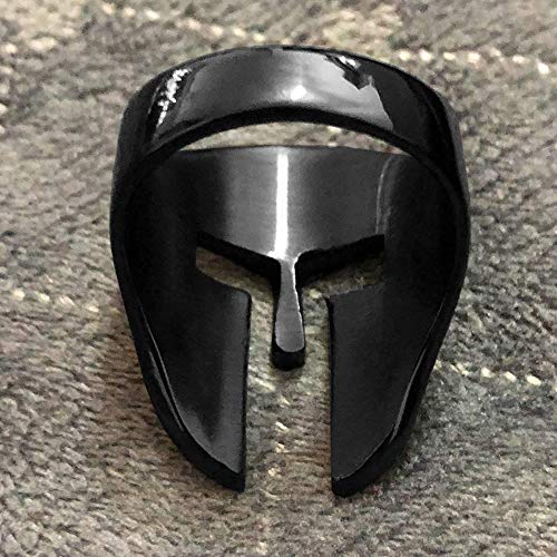 QAZXCV Spartan héroe Casco Máscara Hombres Anillo de la Vendimia Punky del Motorista joyería Zorro máscara Anillo Negro Hombres Mujeres Tamaño 7-16,A,16