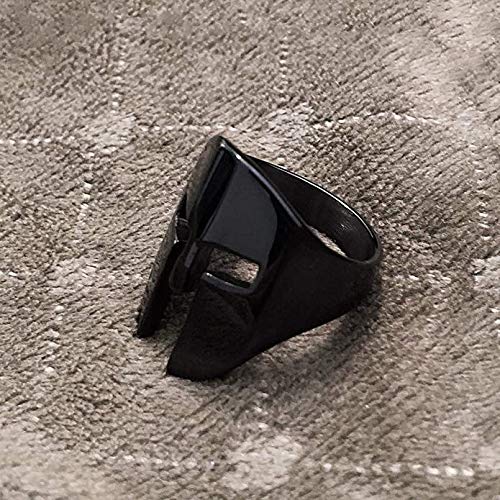 QAZXCV Spartan héroe Casco Máscara Hombres Anillo de la Vendimia Punky del Motorista joyería Zorro máscara Anillo Negro Hombres Mujeres Tamaño 7-16,A,16