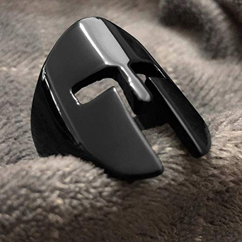 QAZXCV Spartan héroe Casco Máscara Hombres Anillo de la Vendimia Punky del Motorista joyería Zorro máscara Anillo Negro Hombres Mujeres Tamaño 7-16,A,16