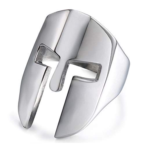 QAZXCV Spartan héroe Casco Máscara Hombres Anillo de la Vendimia Punky del Motorista joyería Zorro máscara Anillo Negro Hombres Mujeres Tamaño 7-16,A,16