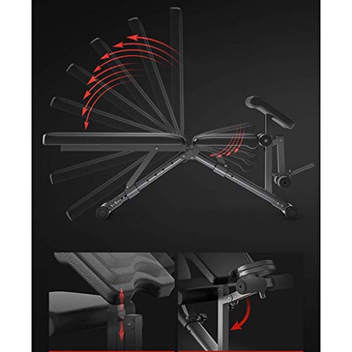 qazxsw Banco de Pesas con Mancuernas Abdominales Plegables Banco de Ejercicios de Curl predicador, Tabla Plana compacta para Abdomen Banco de Ejercicios crujientes