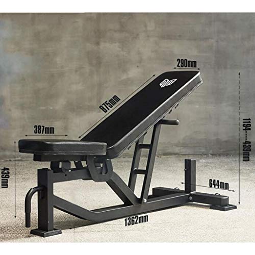 Qazxsw Bench Press de banca/Sit-up Junta/Músculo Abdominal Junta/Equipo casero del Ejercicio de Fitness/Multifuncional con Mancuernas Banco / 570 kg de Peso Teniendo,Negro,136.2 * 64.4 * 119.4cm