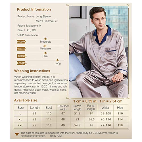 qazxsw Conjunto de Pijamas para Hombre, de Manga Larga, de Seda, de Gusano de Seda, Servicio a Domicilio, Traje de Dos Piezas a Juego, Primavera, otoño, Verano qazxsw Conjunto de Pijamas para Hombre, de Manga Larga, de Seda, de Gusano de Seda, Servicio a Domicilio, Traje de Dos Piezas a Juego, Primavera, otoño, Verano